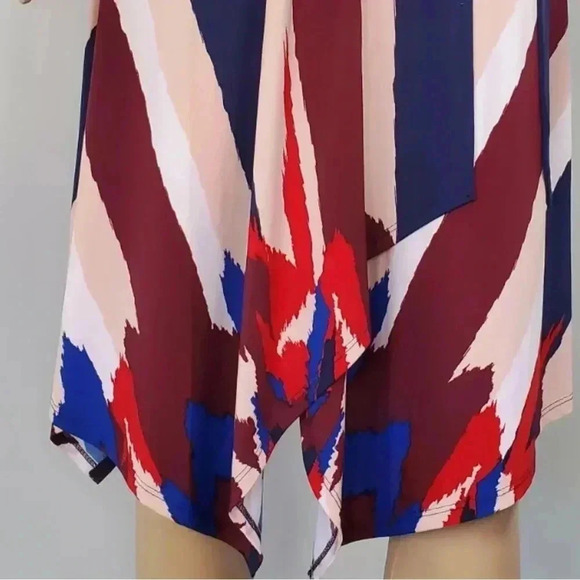 BCBGMAXAZRIA Isabella Striped Asymmetrical Wrap Midi Party Dress Size XXS - Picture 6 of 8